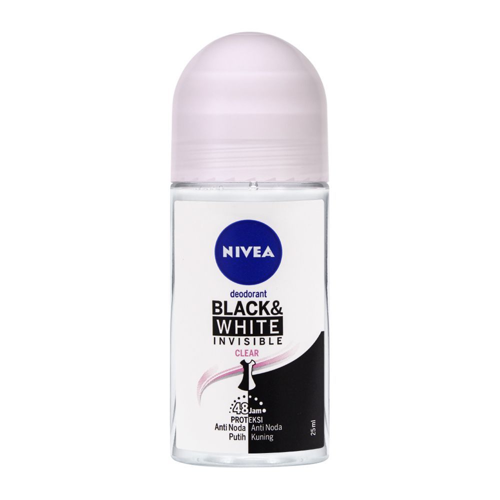 NIVEA Black & White Clear Roll-On – 25 ml