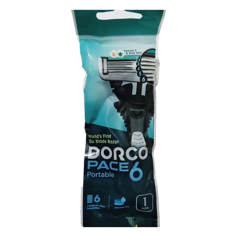 Dorco Pace 6 Portable Razor (6-Blade) – 1 Razor