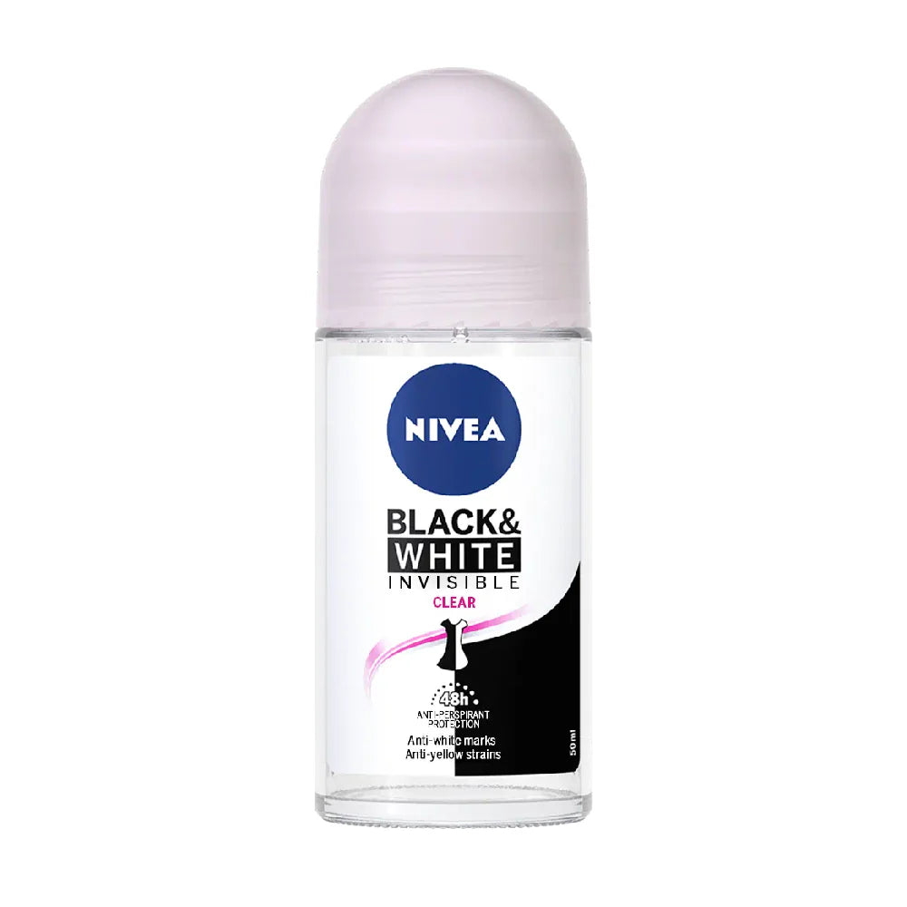 Nivea Black & White Invisible Clear Roll-On – 50 ML