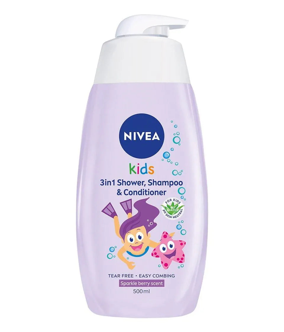 Nivea Kids 3in1 Shower, Shampoo & Conditioner Magic Berry Scent – 500 ML