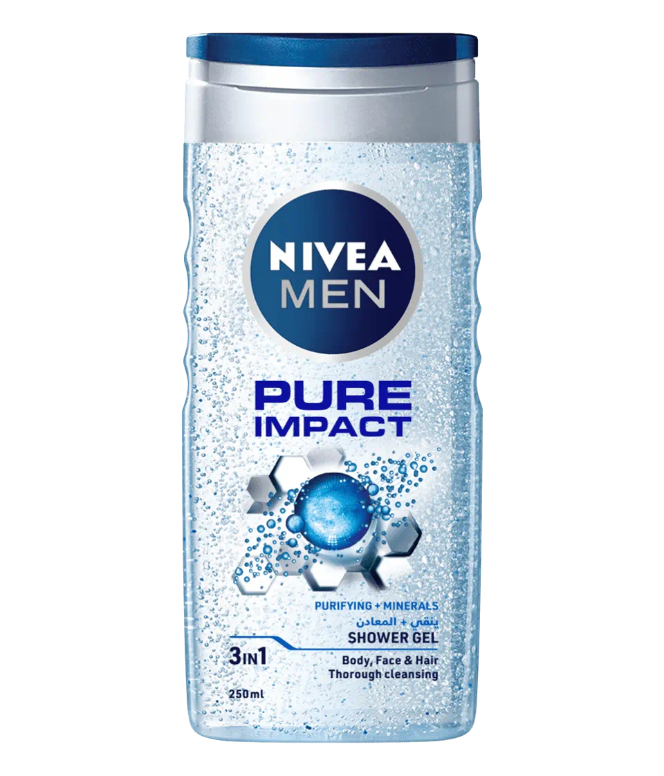 Nivea Men Pure Impact 3in1 Shower Gel – 250 ML