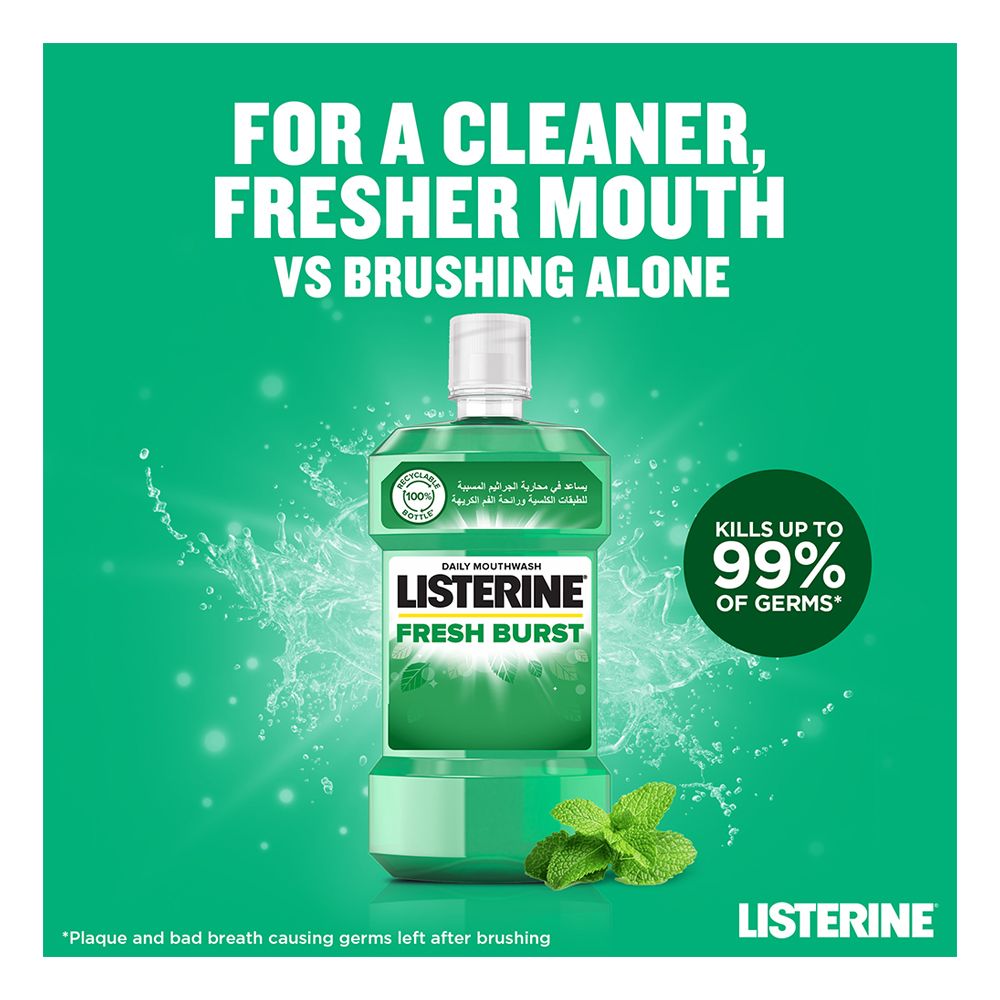 Listerine Fresh Burst Mouthwash (500 ml)