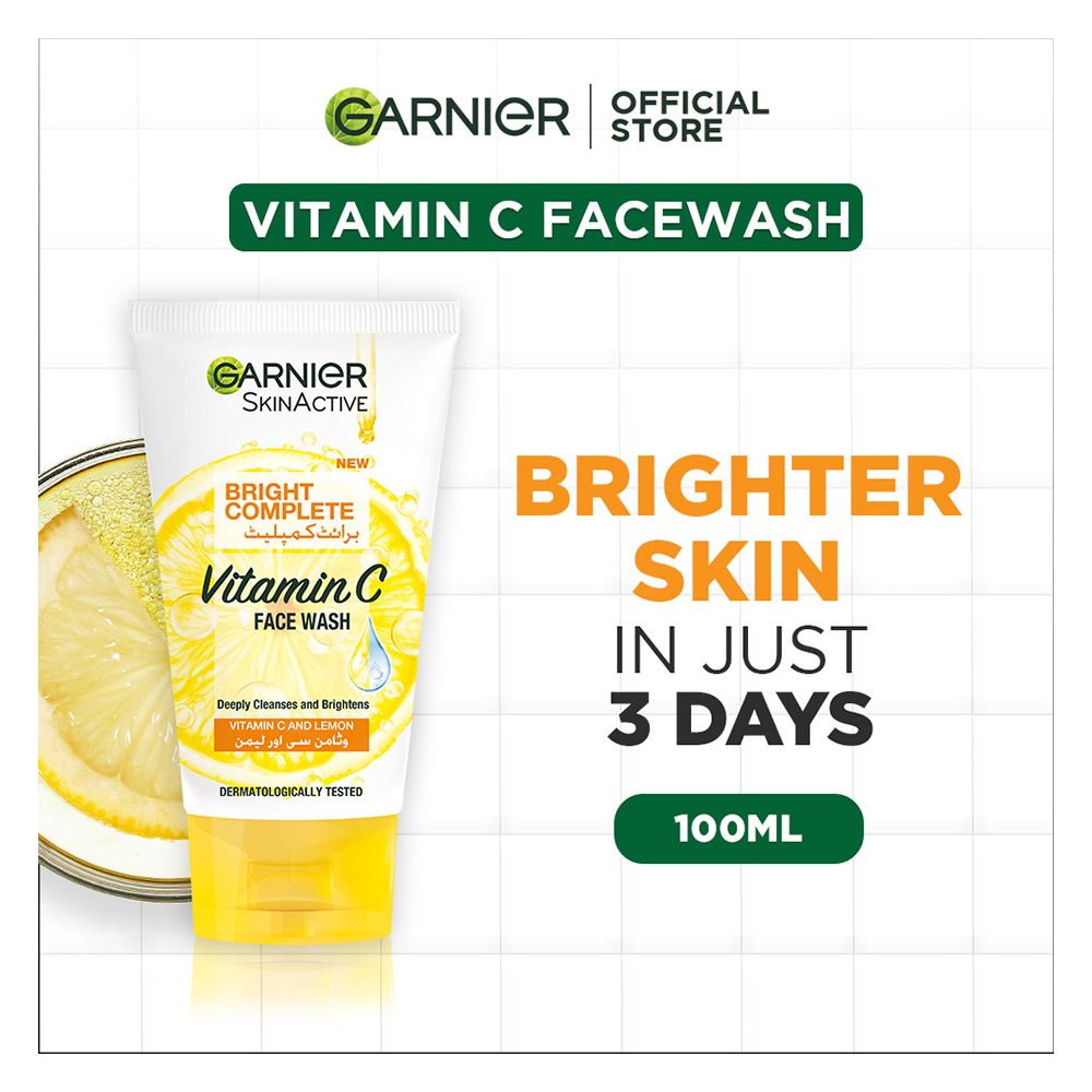 Garnier Bright Complete Vitamin C Face Wash (100 ml)