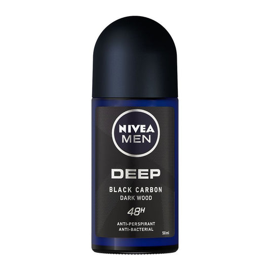Nivea Men Deep Black Carbon Darkwood Anti-Perspirant Roll-On - 50ml
