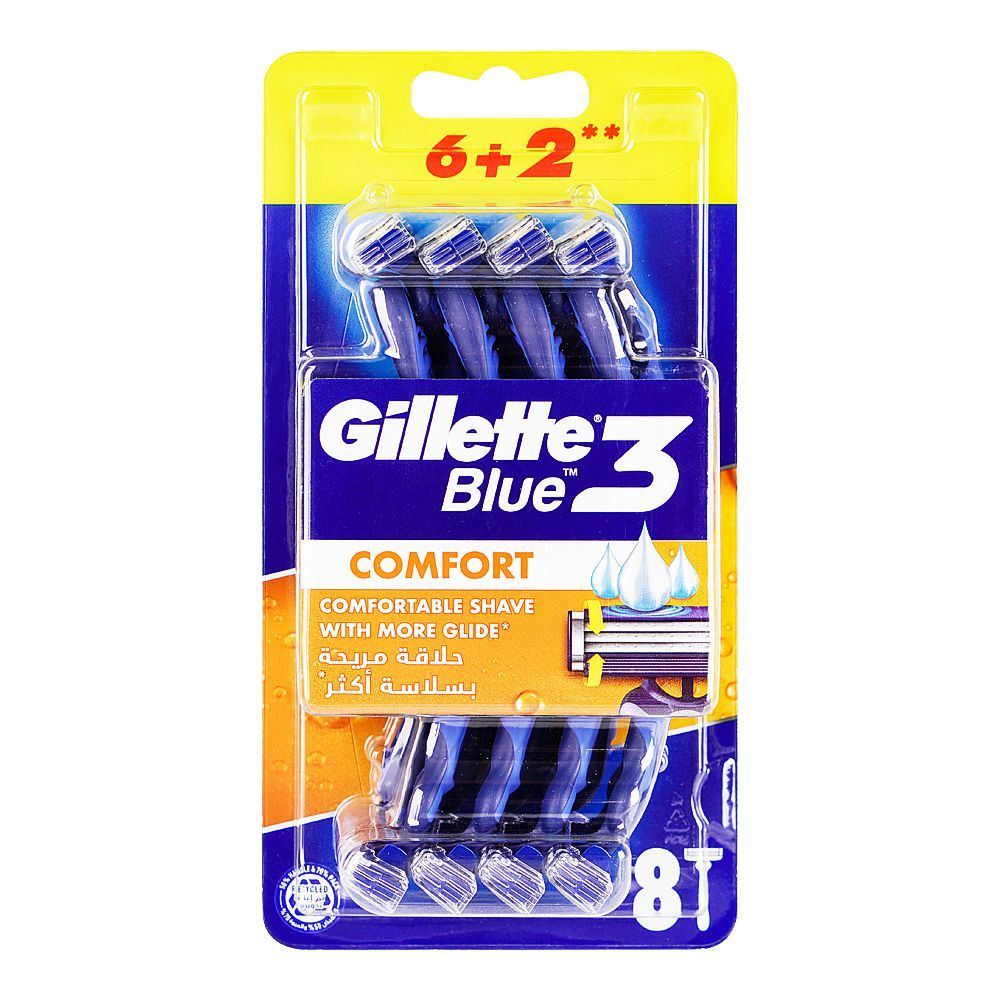 Gillette Blue 3 Comfort Disposable Razors – Pack of 8