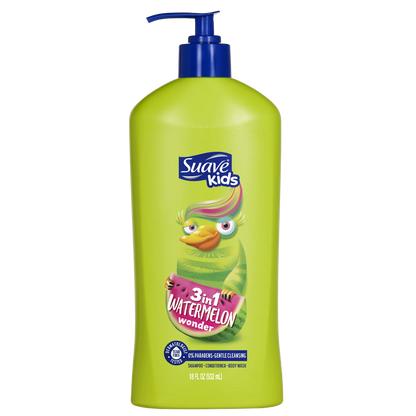 Suave Kids 3 in 1 Watermelon Wonder Shampoo + Conditioner + Body Wash - 532 ml