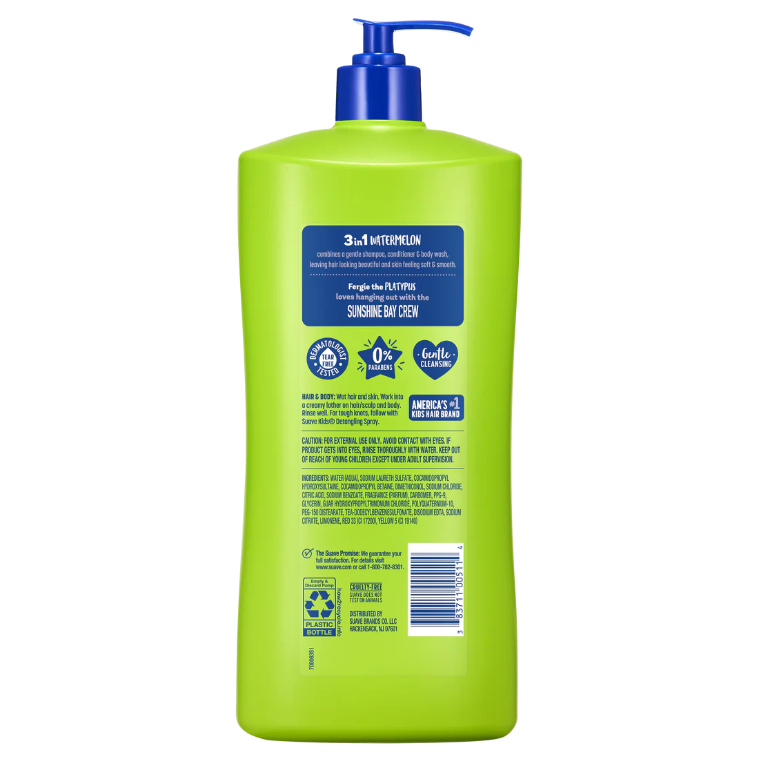 Suave Kids 3 in 1 Watermelon Wonder Shampoo + Conditioner + Body Wash - 532 ml