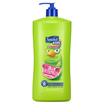 Suave Kids 3 in 1 Watermelon Wonder Shampoo + Conditioner + Body Wash - 532 ml