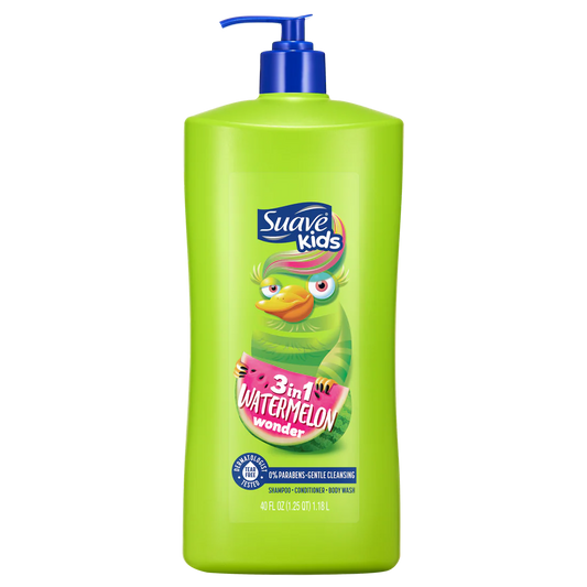 Suave Kids 3 in 1 Watermelon Wonder Shampoo + Conditioner + Body Wash - 532 ml