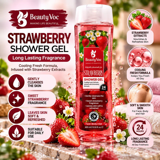 BEAUTY VOC STRAWBERRY SHOWER GEL 400ML