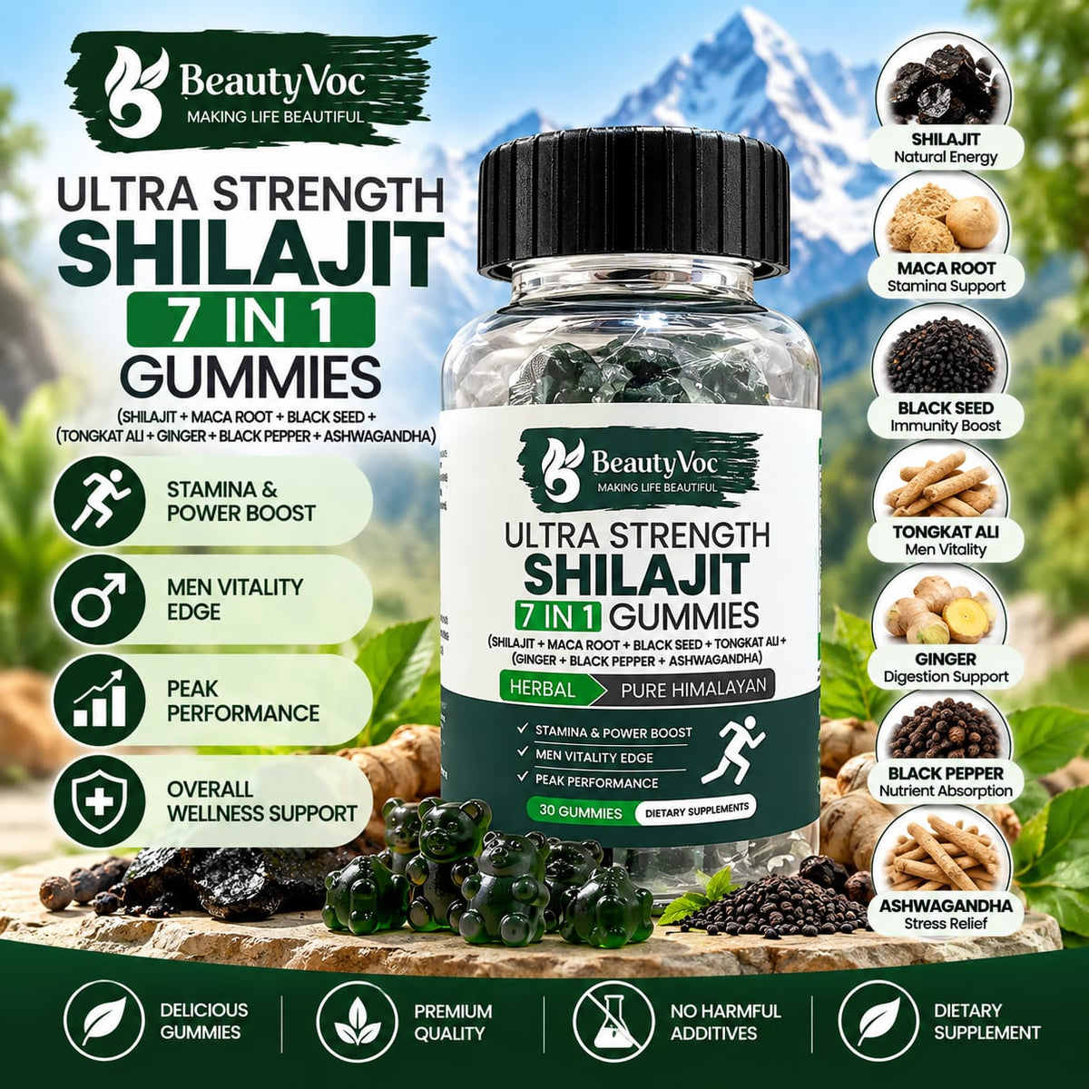 BEAUTY VOC ULTRA STRENGTH  SHILAJIT 7IN1 GUMMIES