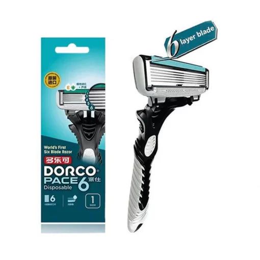 Dorco Pace 6 Portable Razor (6-Blade) – 1 Razor