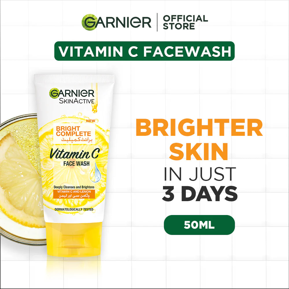 Garnier Bright Complete Vitamin C Face Wash – 50ml
