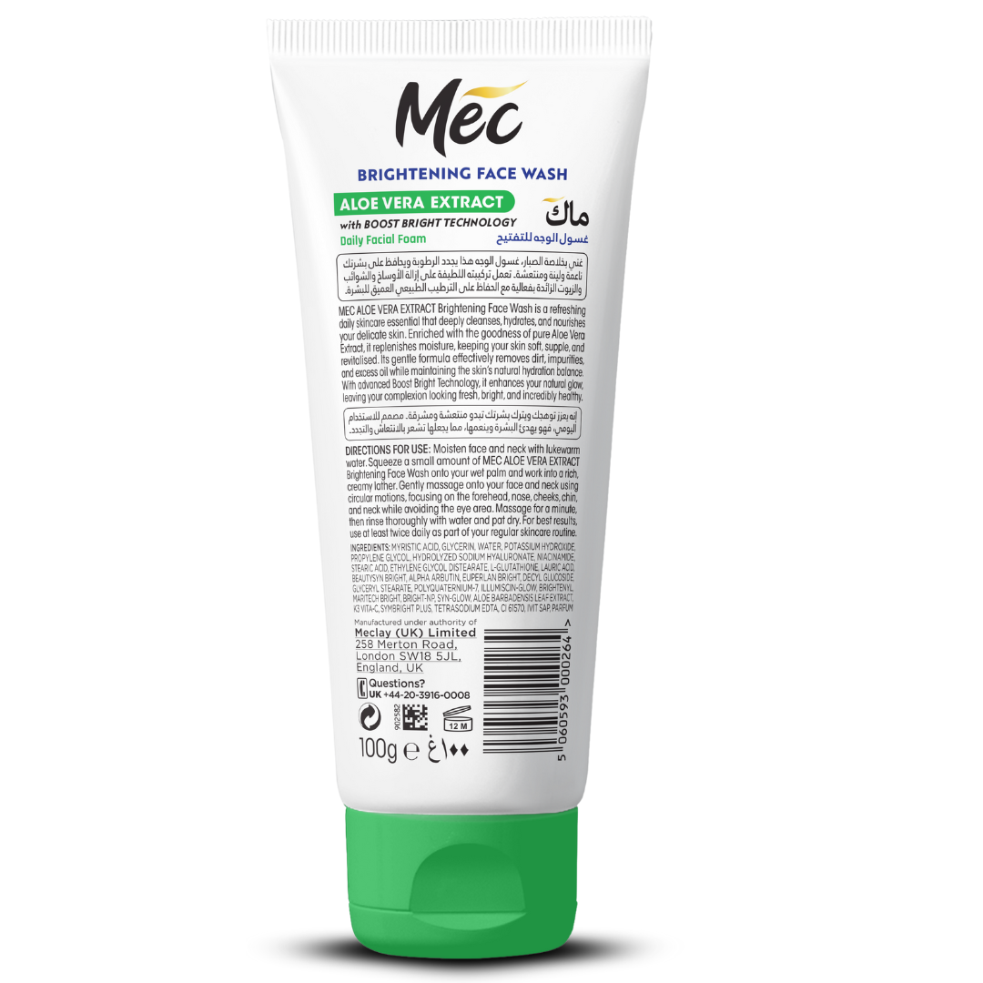 MEC Brightening Face Wash – Aloe Vera Extract (100 g)