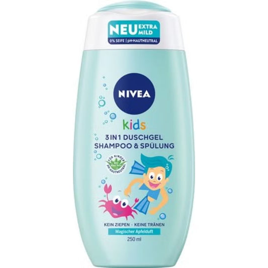 Nivea Kids 3in1 Shower, Shampoo & Conditioner Magic Apple Scent – 250 ML