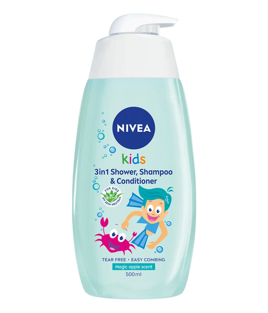 Nivea Kids 3in1 Shower, Shampoo & Conditioner Magic Apple Scent – 500 ML