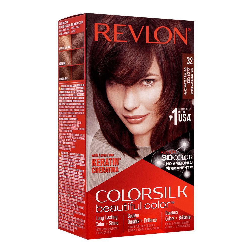 Revlon Colorsilk Beautiful Color Hair Dye – Shade 32 (Dark Mahogany Brown)